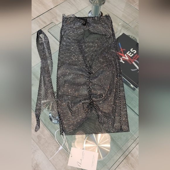 NWT - Sparkling Crystal Mesh multi ware Dress with Scarf Detail - Picture 4 of 8